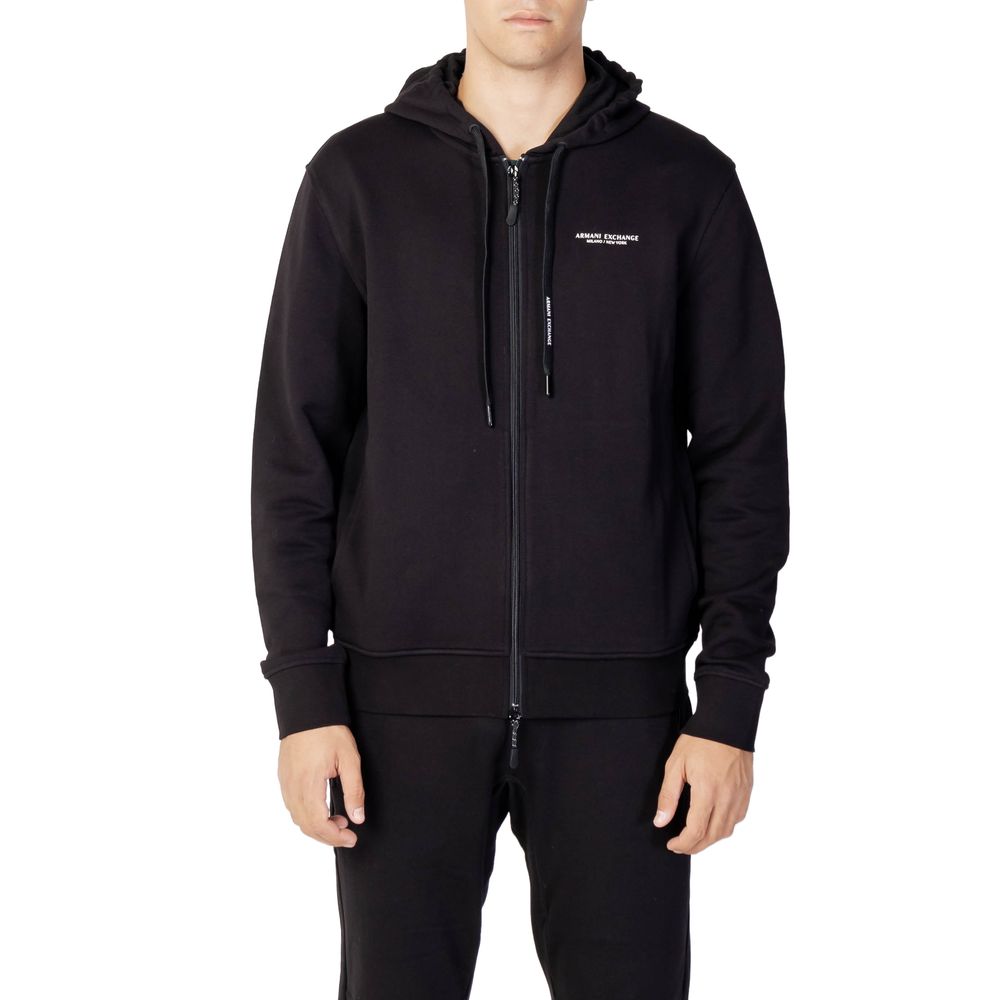 Armani Exchange Black Cotton Sweater for Effortless Style