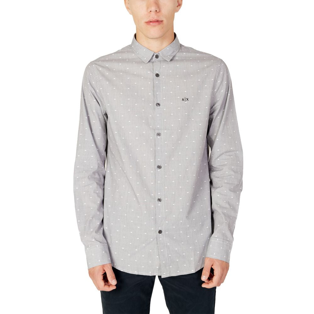 Armani Exchange Black Cotton Shirt for Modern Elegance