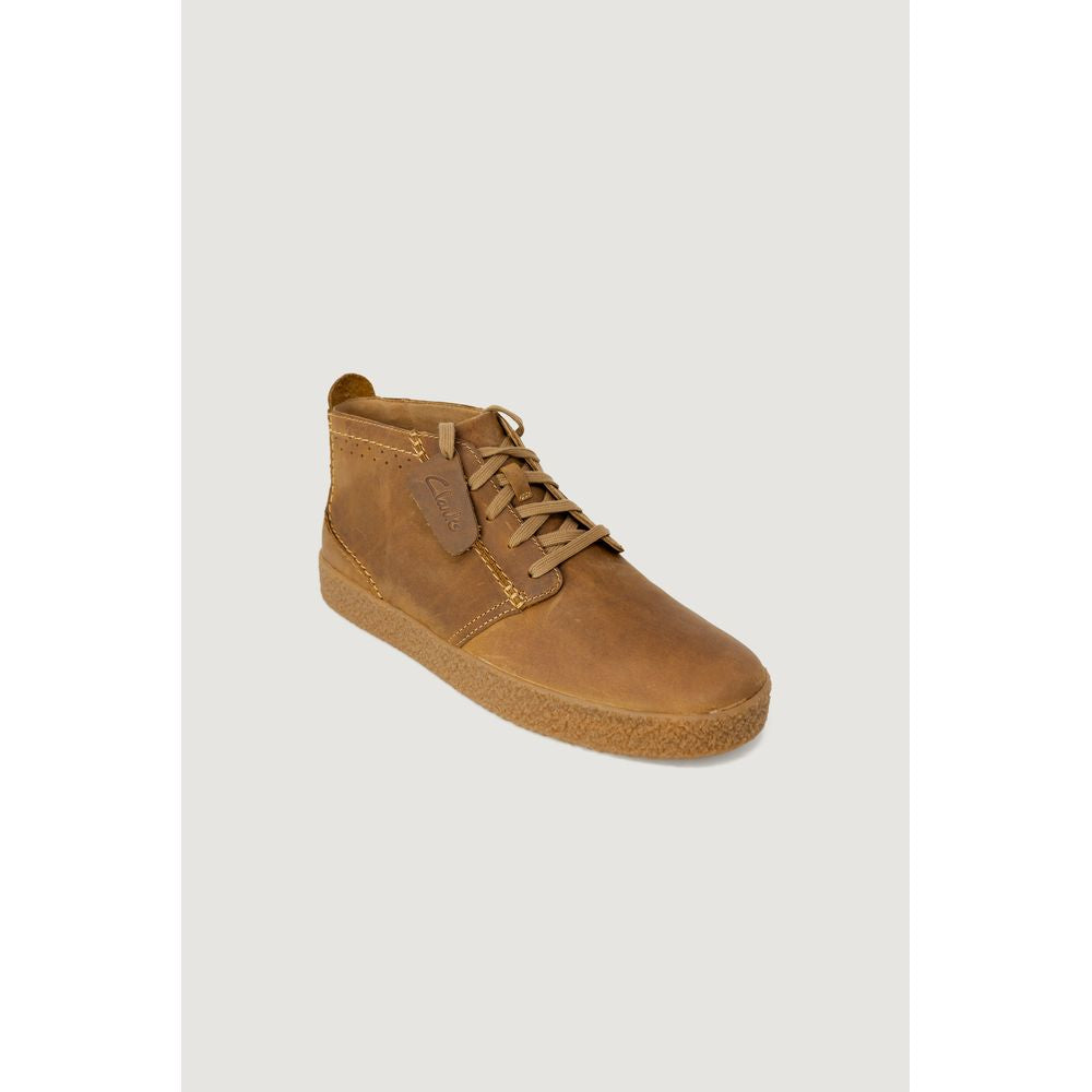 Clarks Beige Leather Boot - Timeless Elegance Redefined
