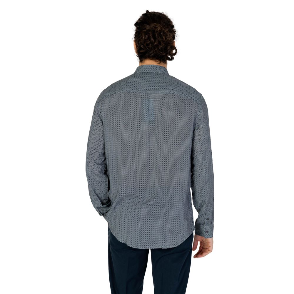 Armani Exchange Gray Viscose Shirt for Timeless Elegance
