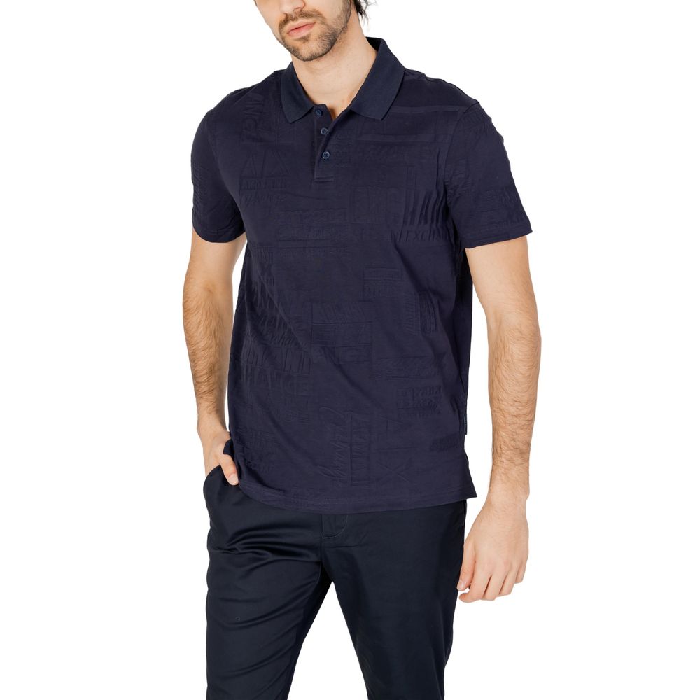 Armani Exchange Blue Cotton Polo Shirt for Effortless Elegance