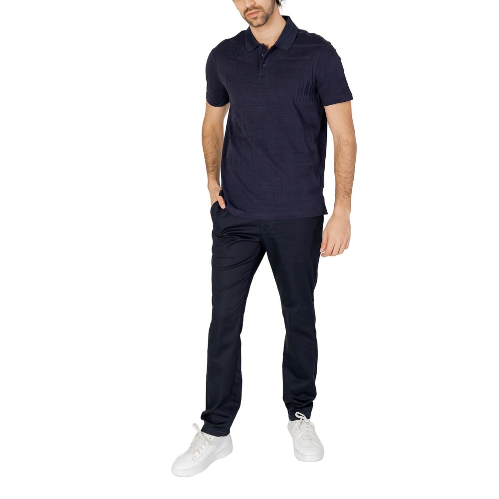 Armani Exchange Blue Cotton Polo Shirt for Effortless Elegance