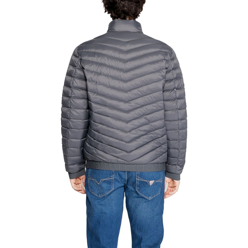 Armani Exchange Gray Wool Jacket with Modern Sophistication