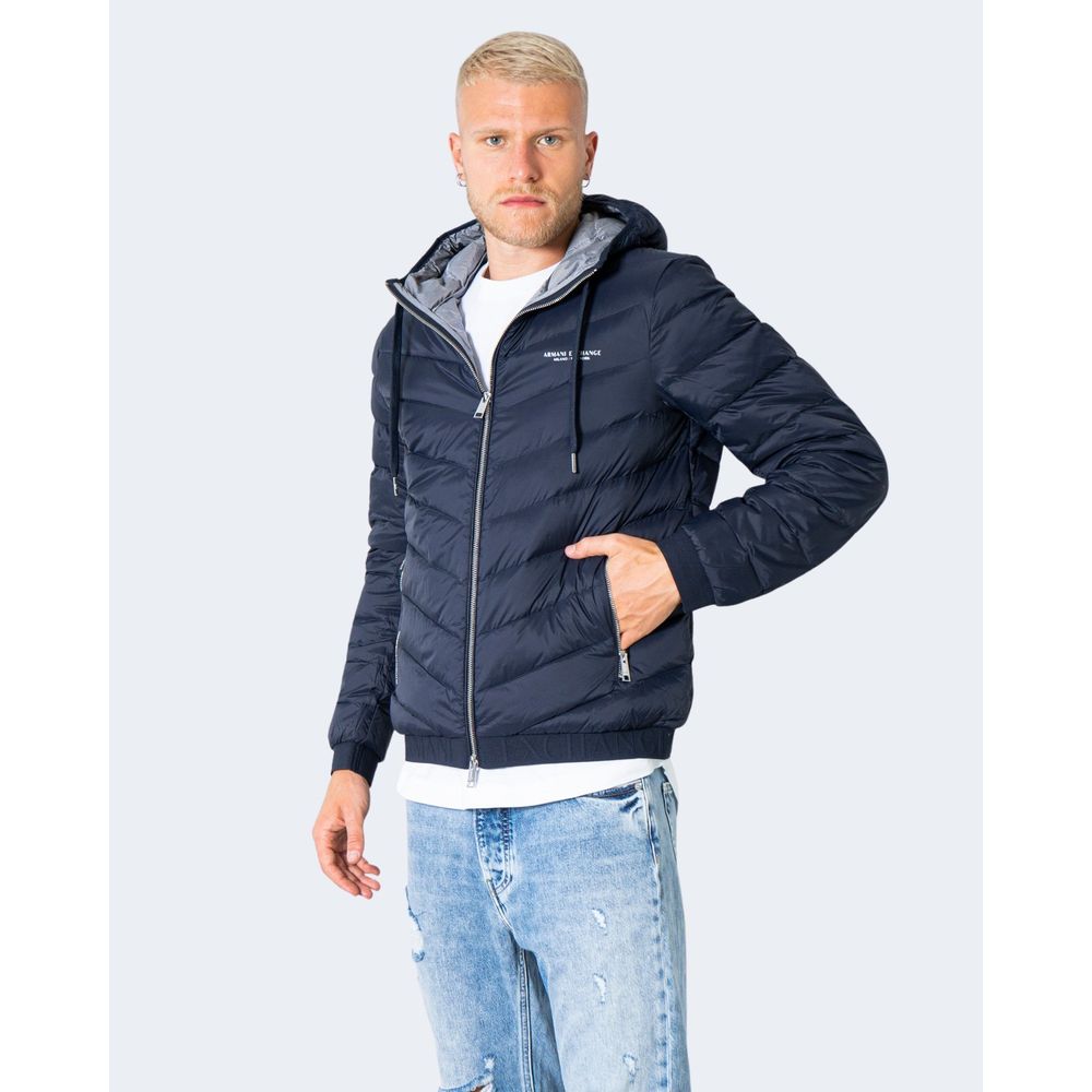 Armani Exchange Blue Cotton Jacket for Effortless Sophistication