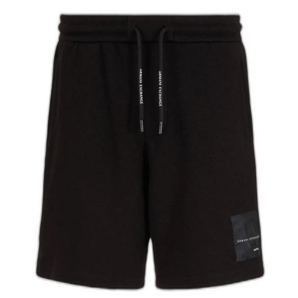 Armani Exchange Black Cotton Shorts for Modern Elegance