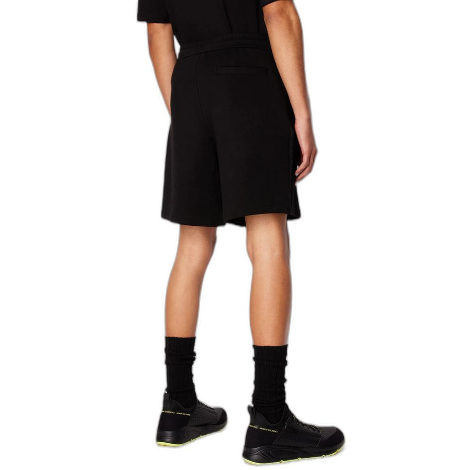 Armani Exchange Black Cotton Shorts for Modern Elegance