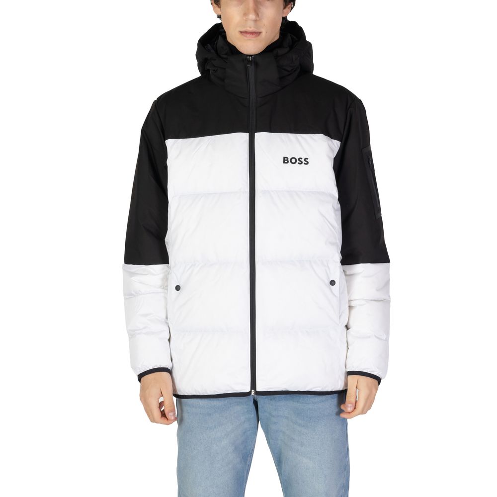 Hugo Boss White Cotton Jacket - Refined Luxury Outerwear