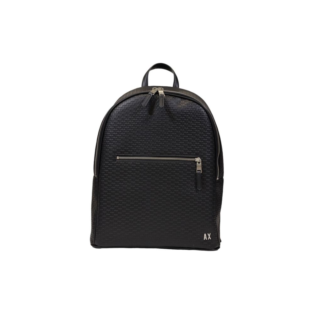 Armani Exchange Black Canvas Backpack for Modern Sophistication