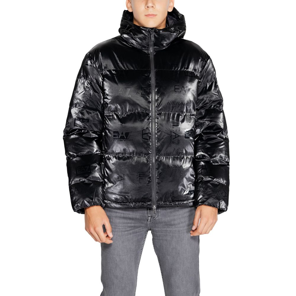 EA7 Emporio Armani Black Wool Jacket for Refined Style