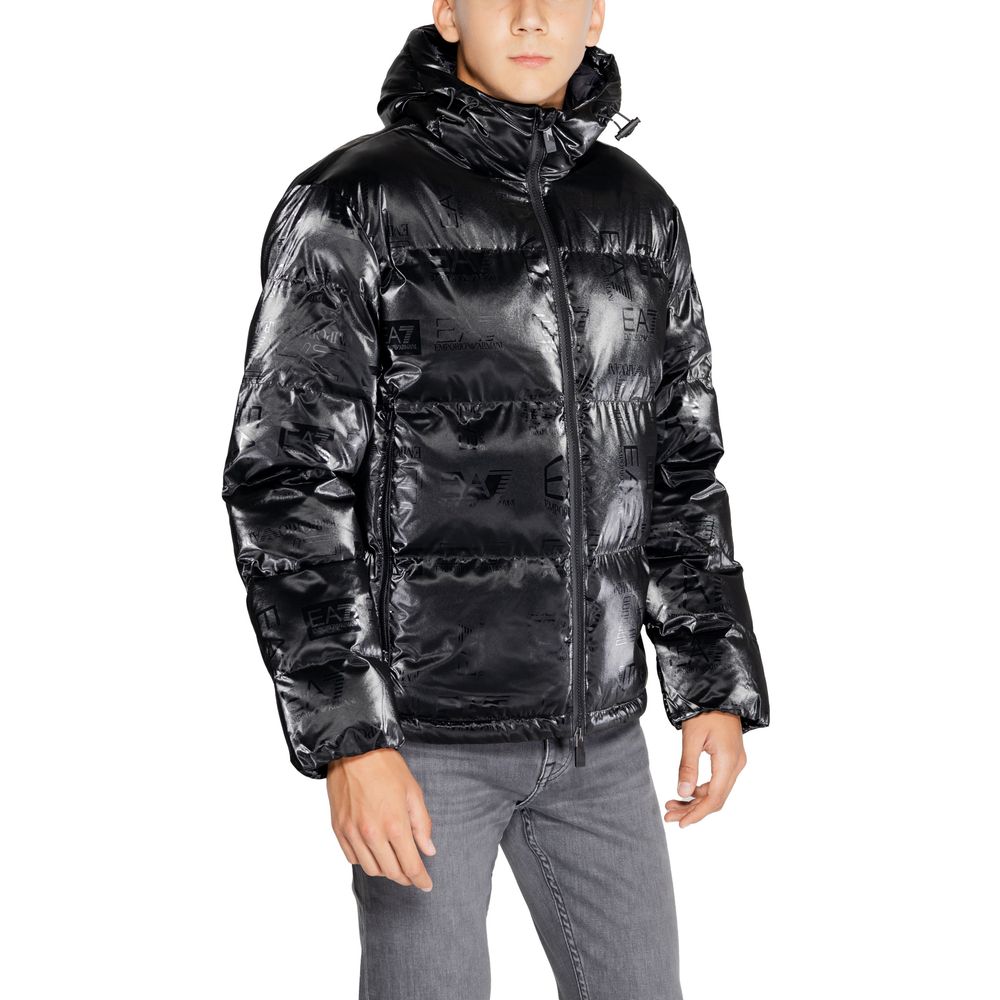 EA7 Emporio Armani Black Wool Jacket for Refined Style