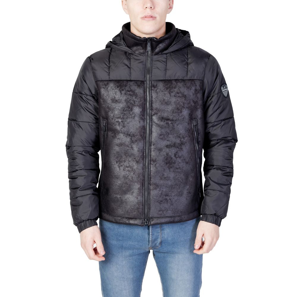 EA7 Emporio Armani Black Nylon Jacket for Elevated Style