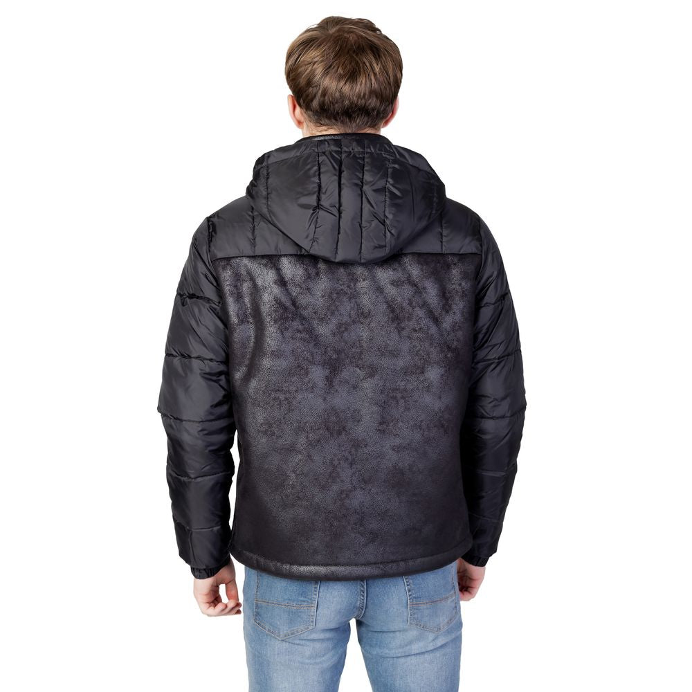 EA7 Emporio Armani Black Nylon Jacket for Elevated Style
