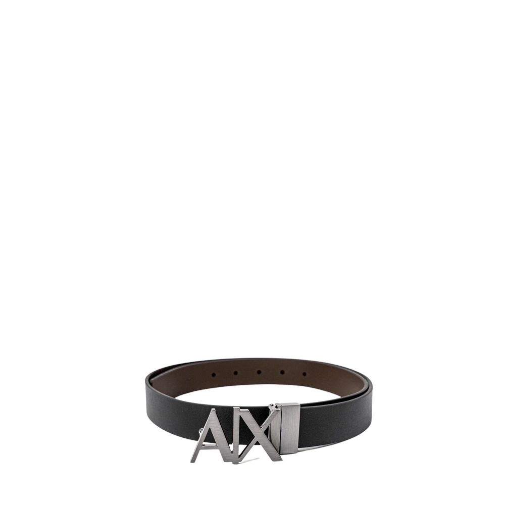 Armani Exchange Black Leather Belt for Timeless Elegance