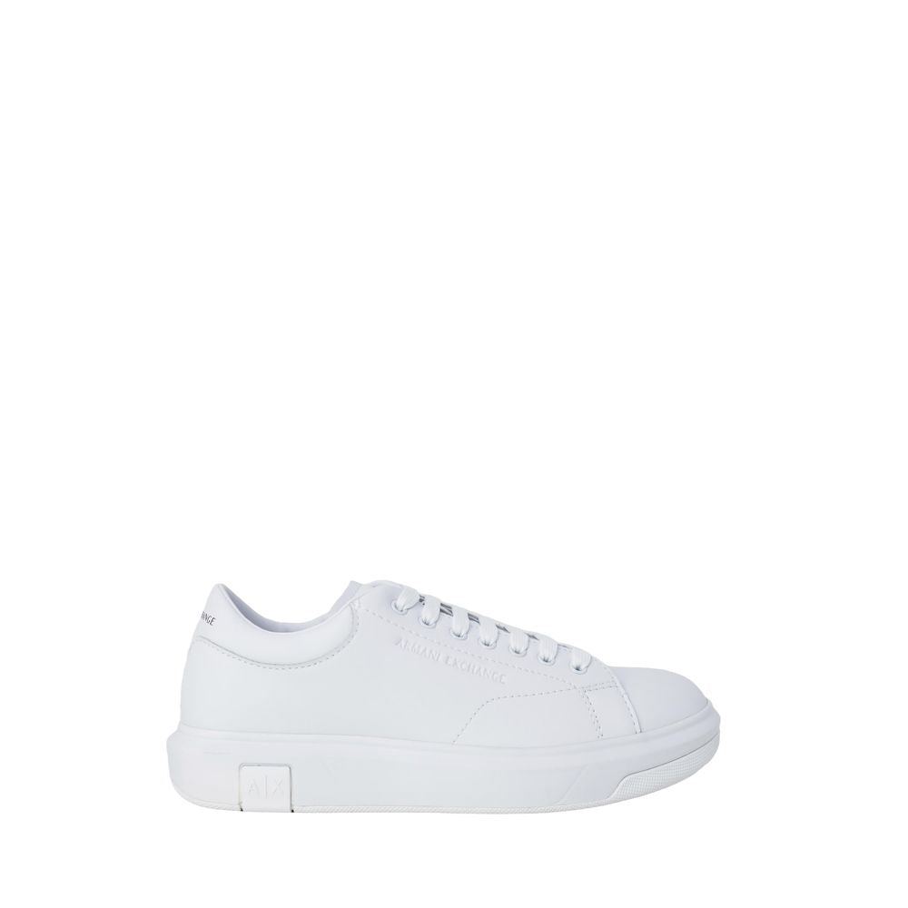 Armani Exchange White Leather Sneaker for Elevated Style