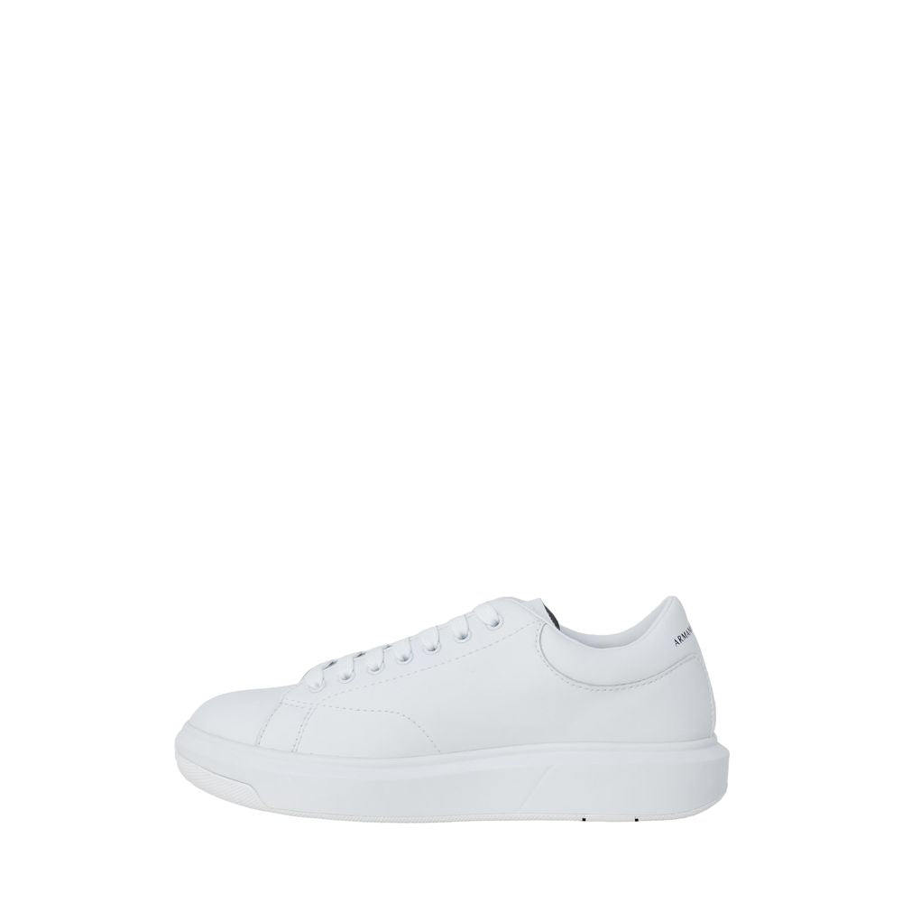 Armani Exchange White Leather Sneaker for Elevated Style