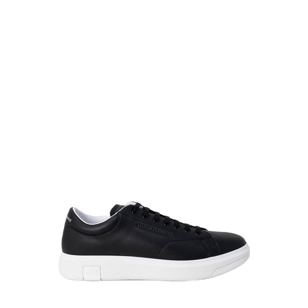 Armani Exchange Black Leather Sneaker for Elevated Style