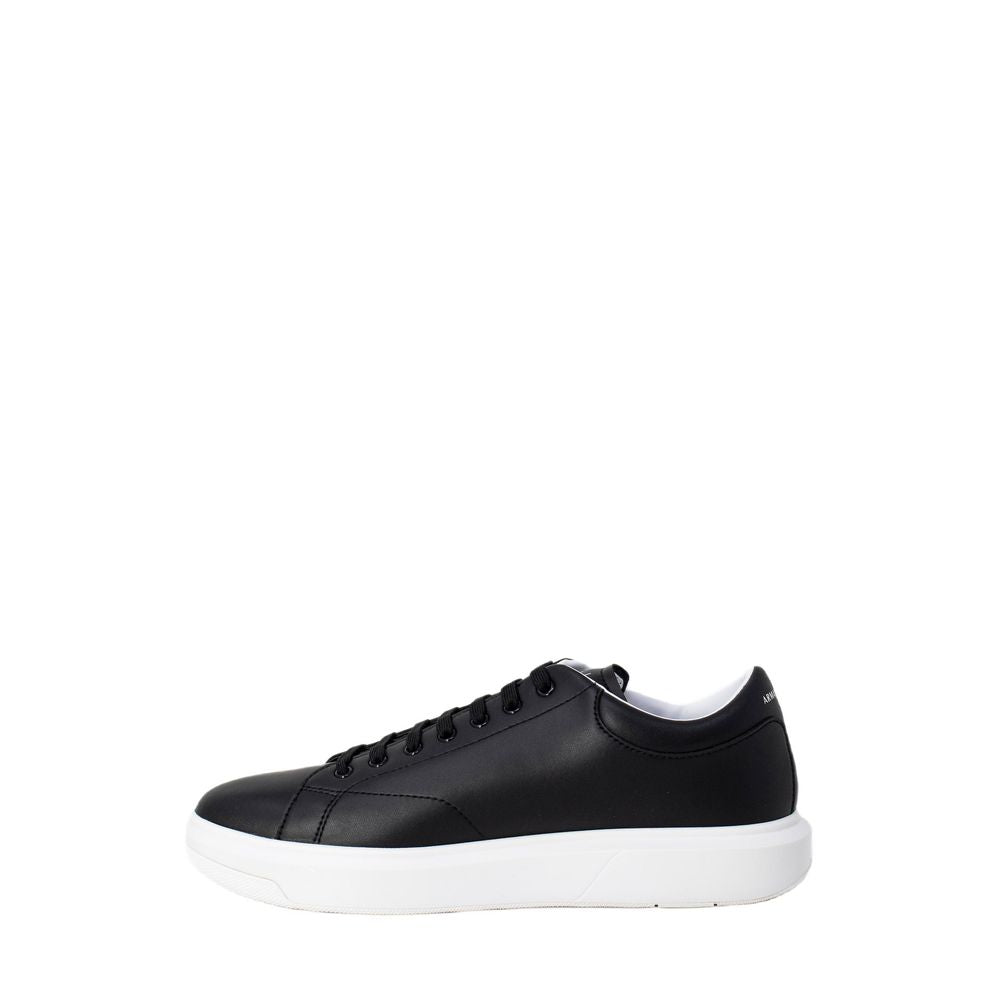 Armani Exchange Black Leather Sneaker for Elevated Style