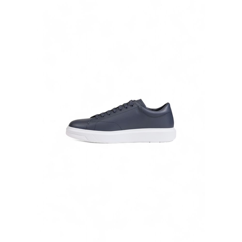 Armani Exchange Blue Leather Sneaker for Elevated Style