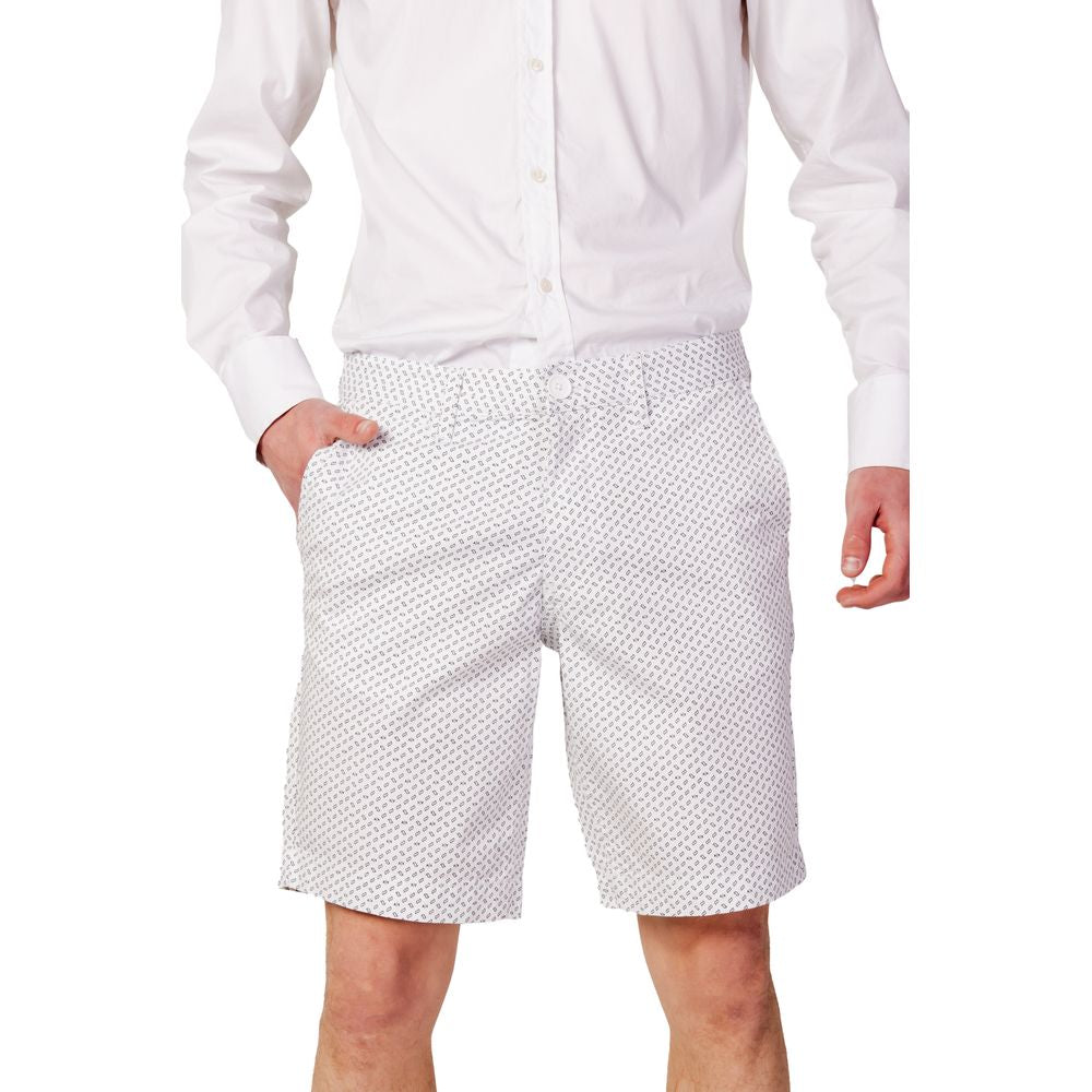 Armani Exchange White Cotton Shorts for Effortless Elegance