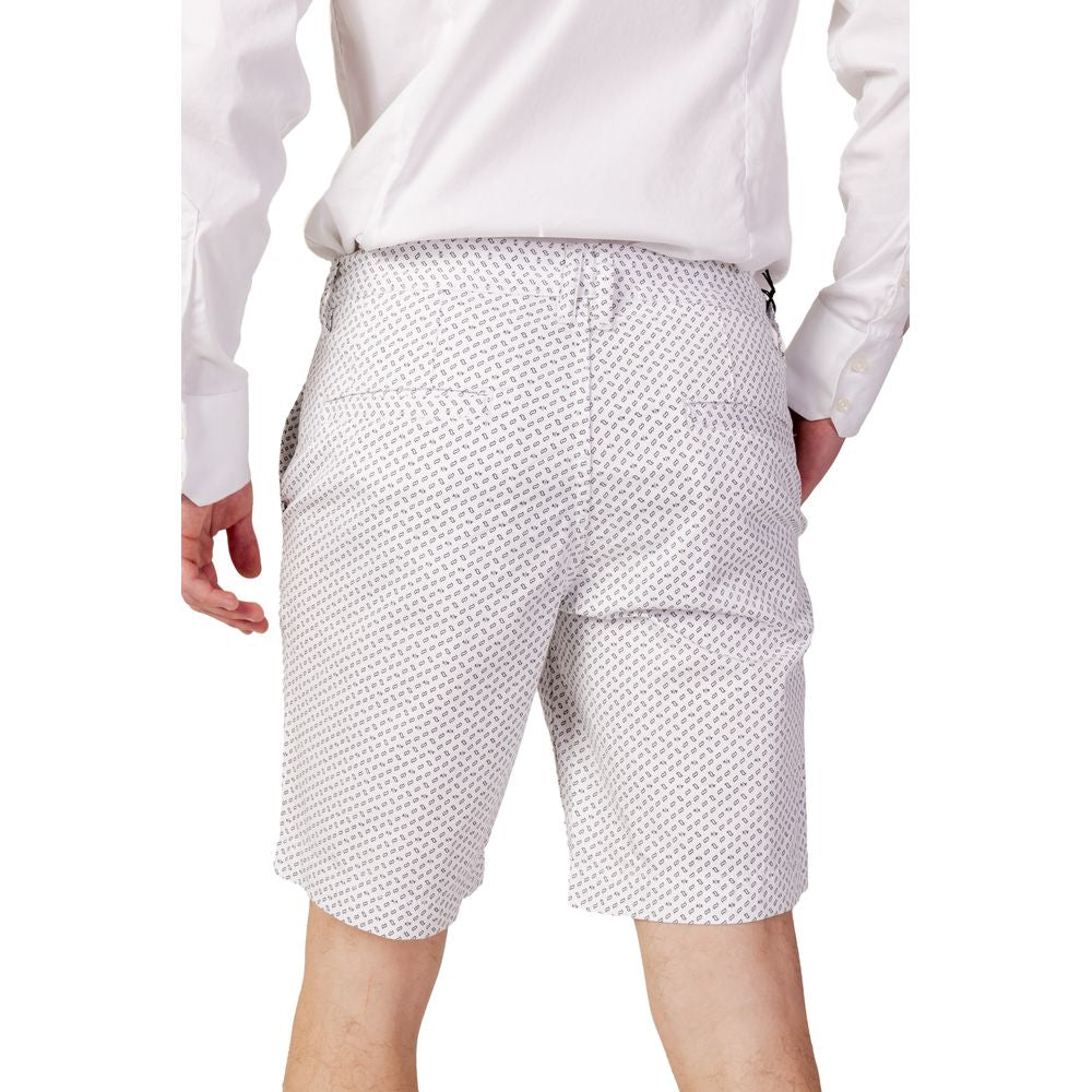 Armani Exchange White Cotton Shorts for Effortless Elegance