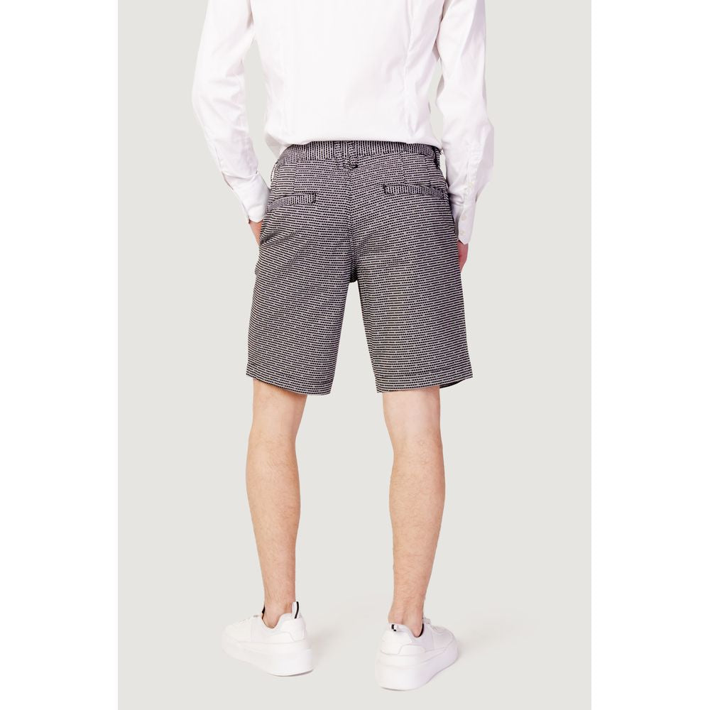 Armani Exchange Black And White Cotton Shorts for Effortless Style