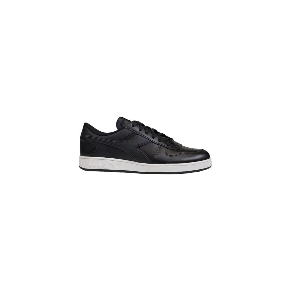 Diadora Black Leather Sneaker for Timeless Elegance