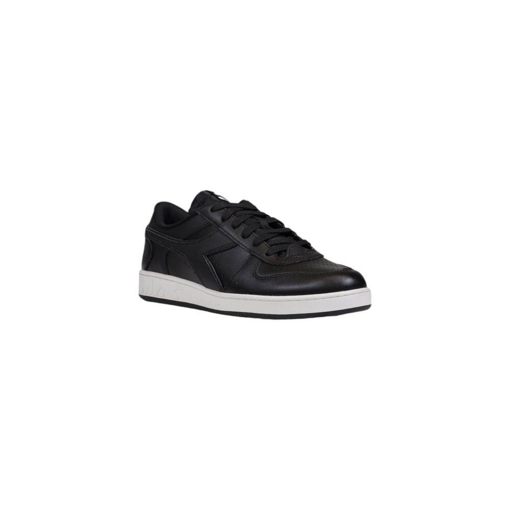 Diadora Black Leather Sneaker for Timeless Elegance