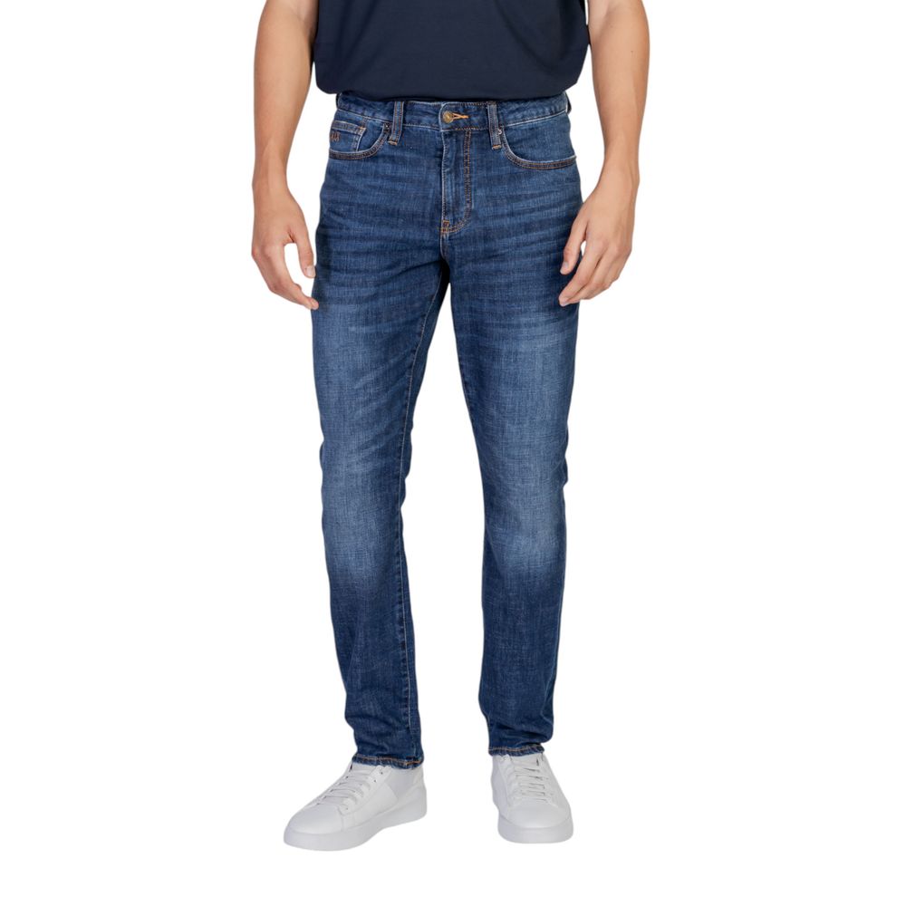 Armani Exchange Blue Cotton Jeans for Elevating Style