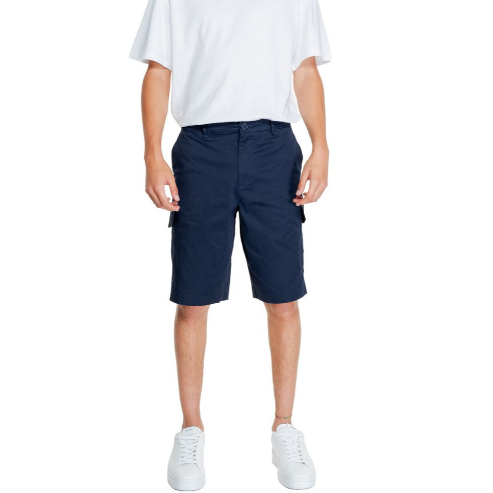 Armani Exchange Blue Cotton Shorts for Effortless Elegance
