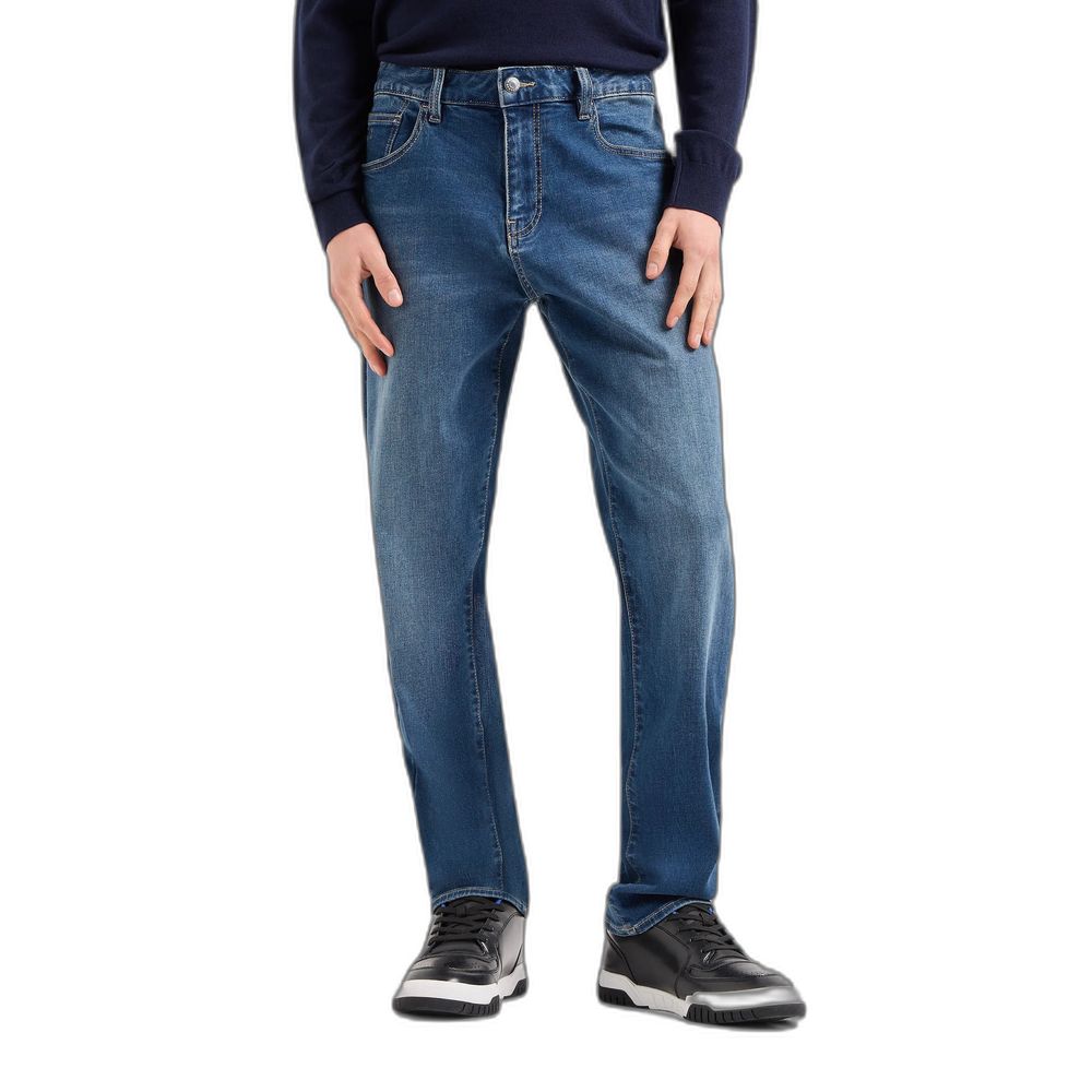 Armani Exchange Blue Cotton Jeans for Effortless Style