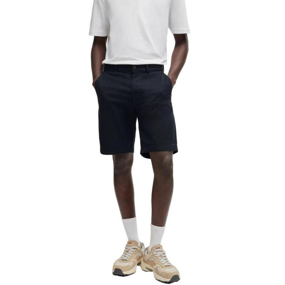 Hugo Boss Blue Cotton Short for Effortless Summer Elegance