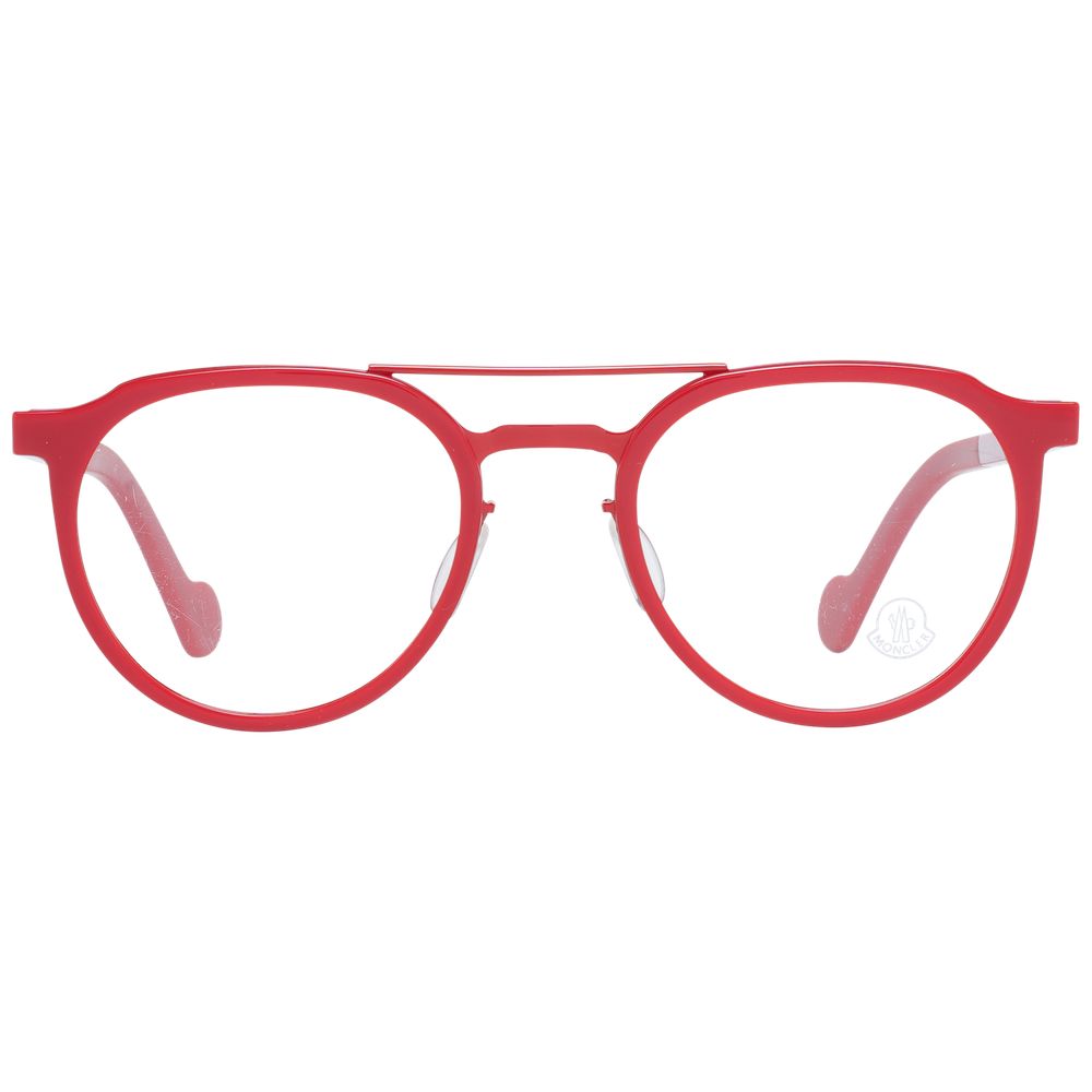 Moncler Red Metal Optical Frames for Elevated Style