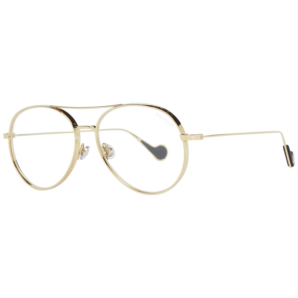 Moncler Gold Metal Sunglasses with Vibrant Yellow Lenses