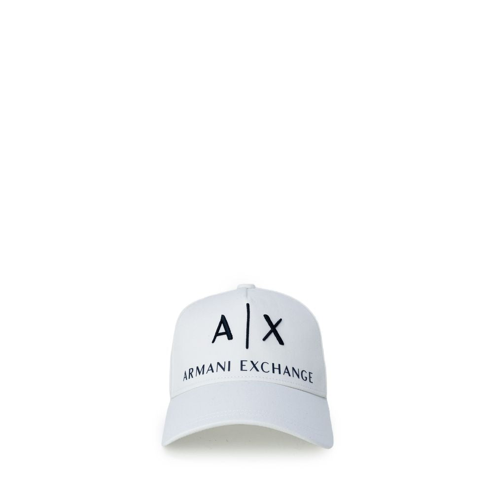Armani Exchange Cream Cotton Hat & Cap for Elevated Style