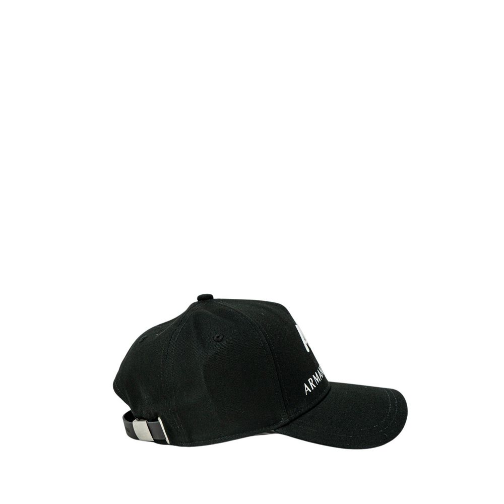 Armani Exchange Black Cotton Cap for Elevated Style