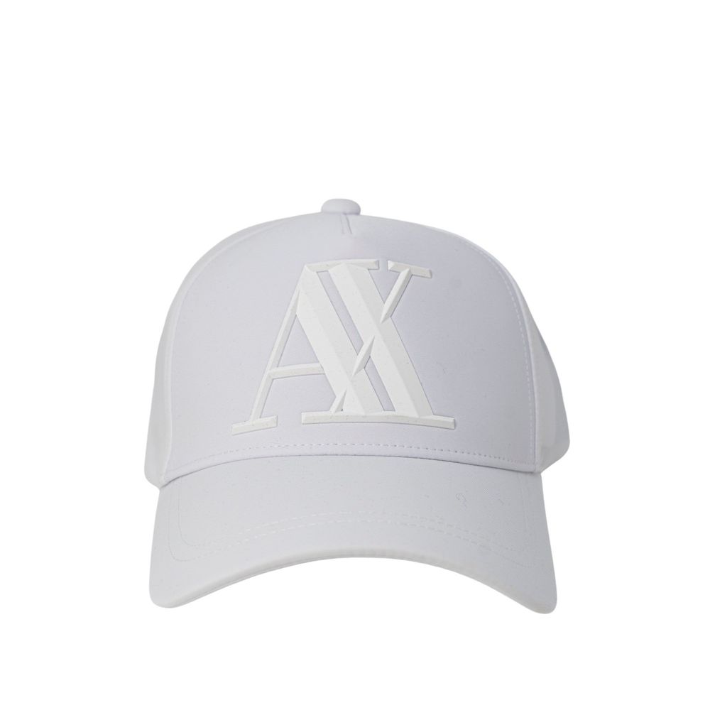 Armani Exchange White Cotton Hat for Elevated Style