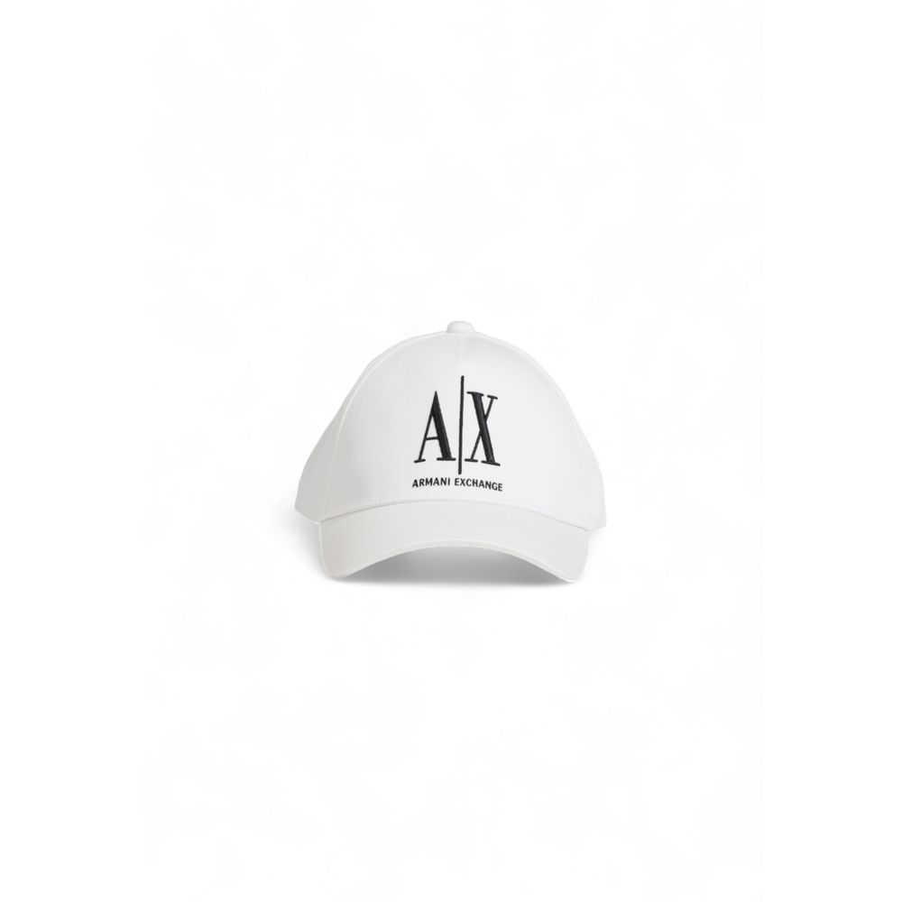 Armani Exchange White Cotton Cap for Timeless Elegance