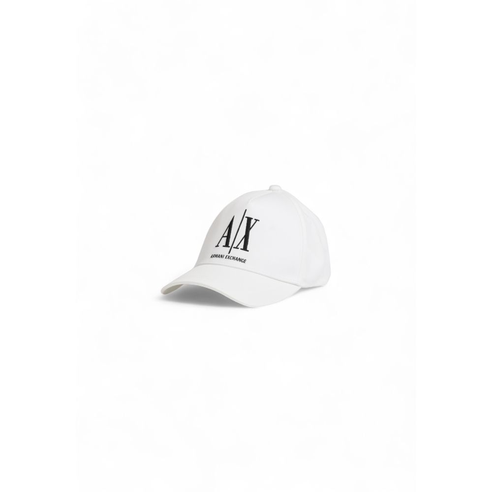 Armani Exchange White Cotton Cap for Timeless Elegance