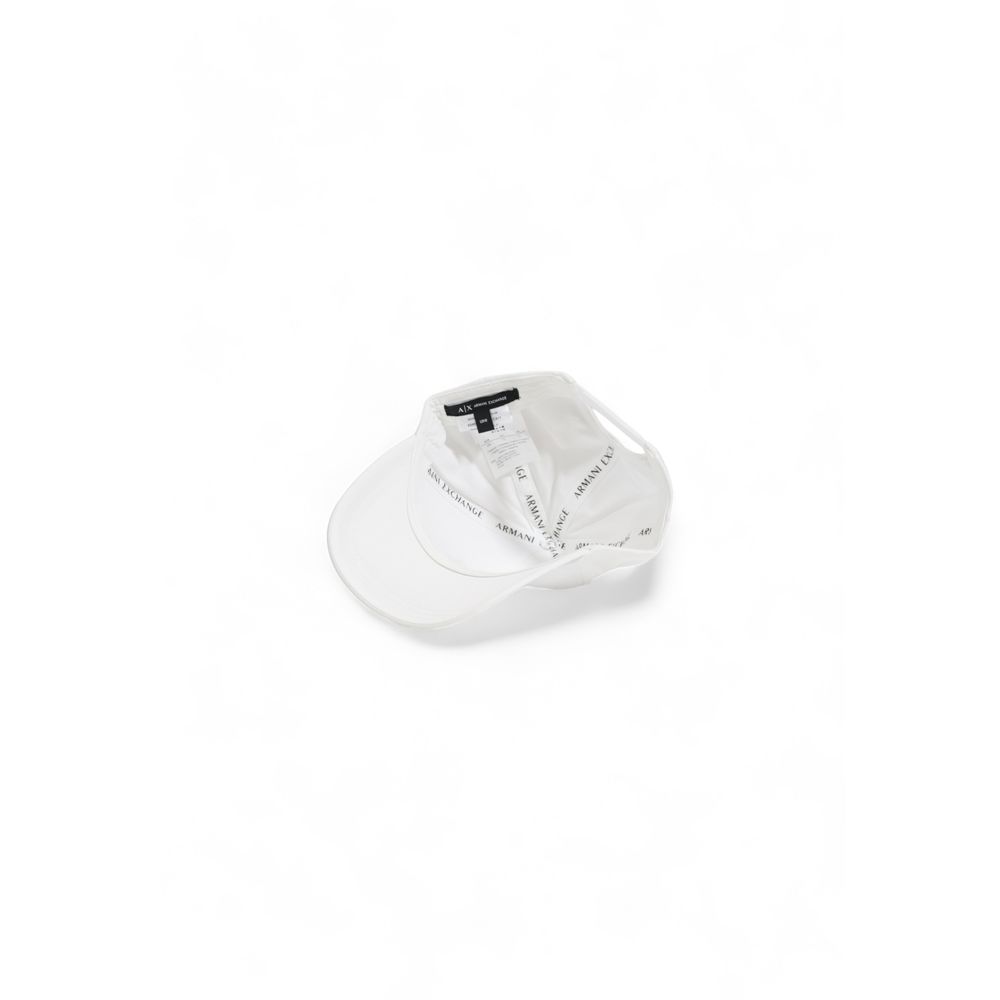 Armani Exchange White Cotton Cap for Timeless Elegance