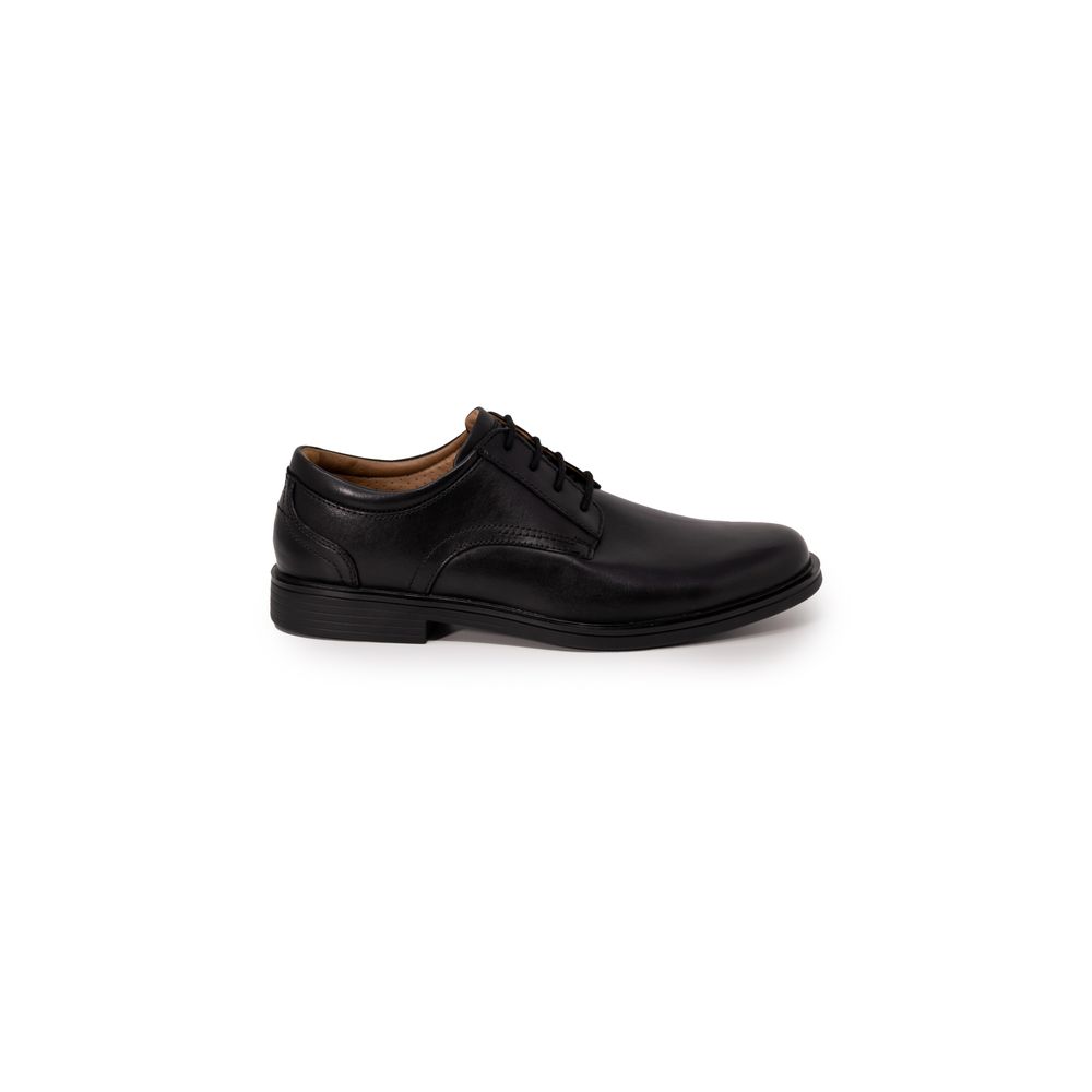 Clarks Black Leather Casual Footwear for Elegant Versatility