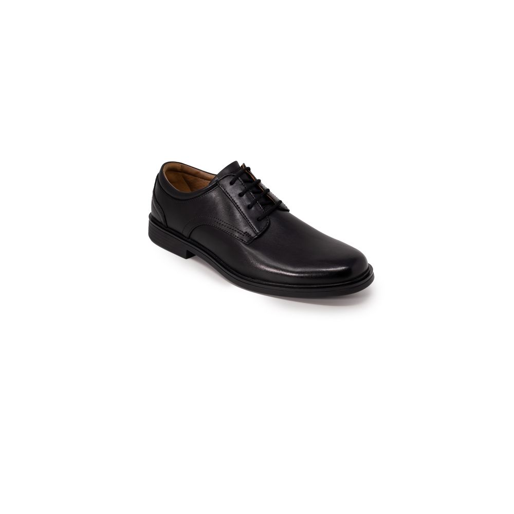 Clarks Black Leather Casual Footwear for Elegant Versatility