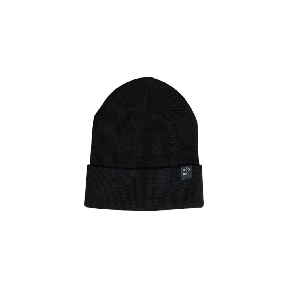 Armani Exchange Black Cotton Cap for Elevated Style