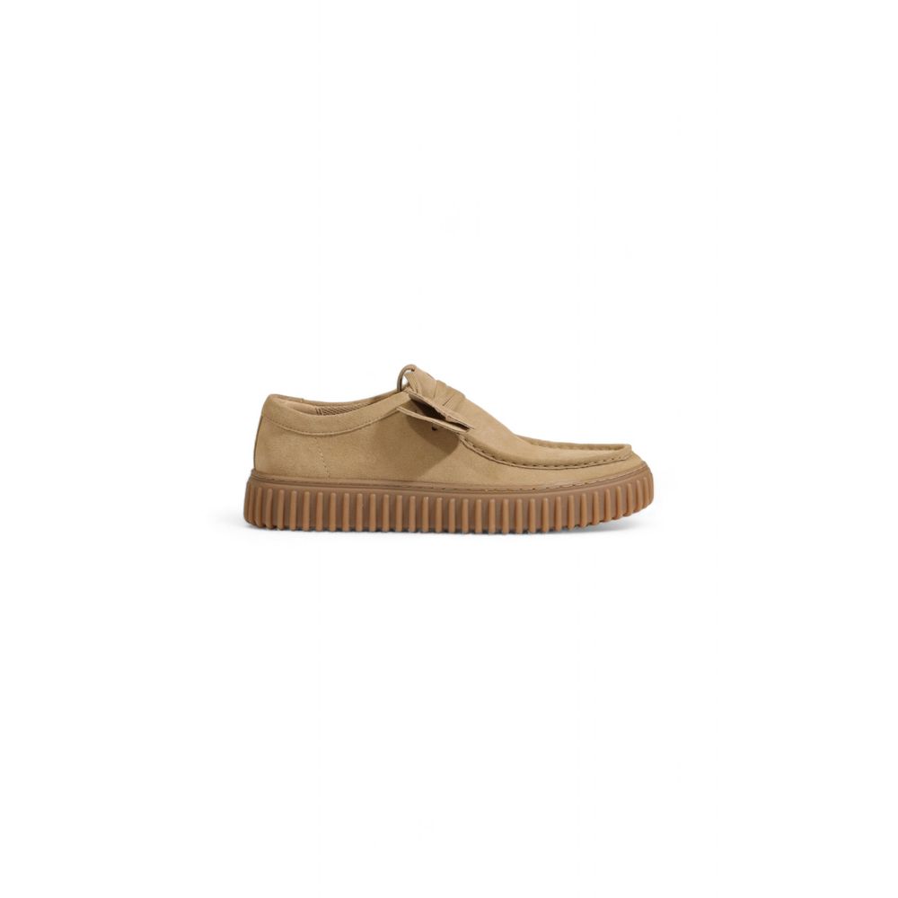 Clarks Beige Suede Leather Casual Footwear for Sophisticated Style