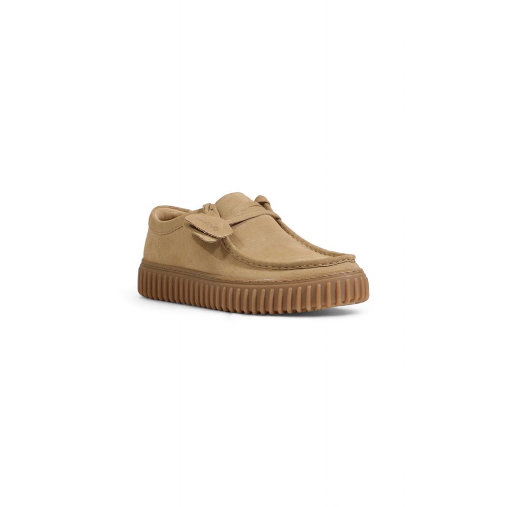Clarks Beige Suede Leather Casual Footwear for Sophisticated Style