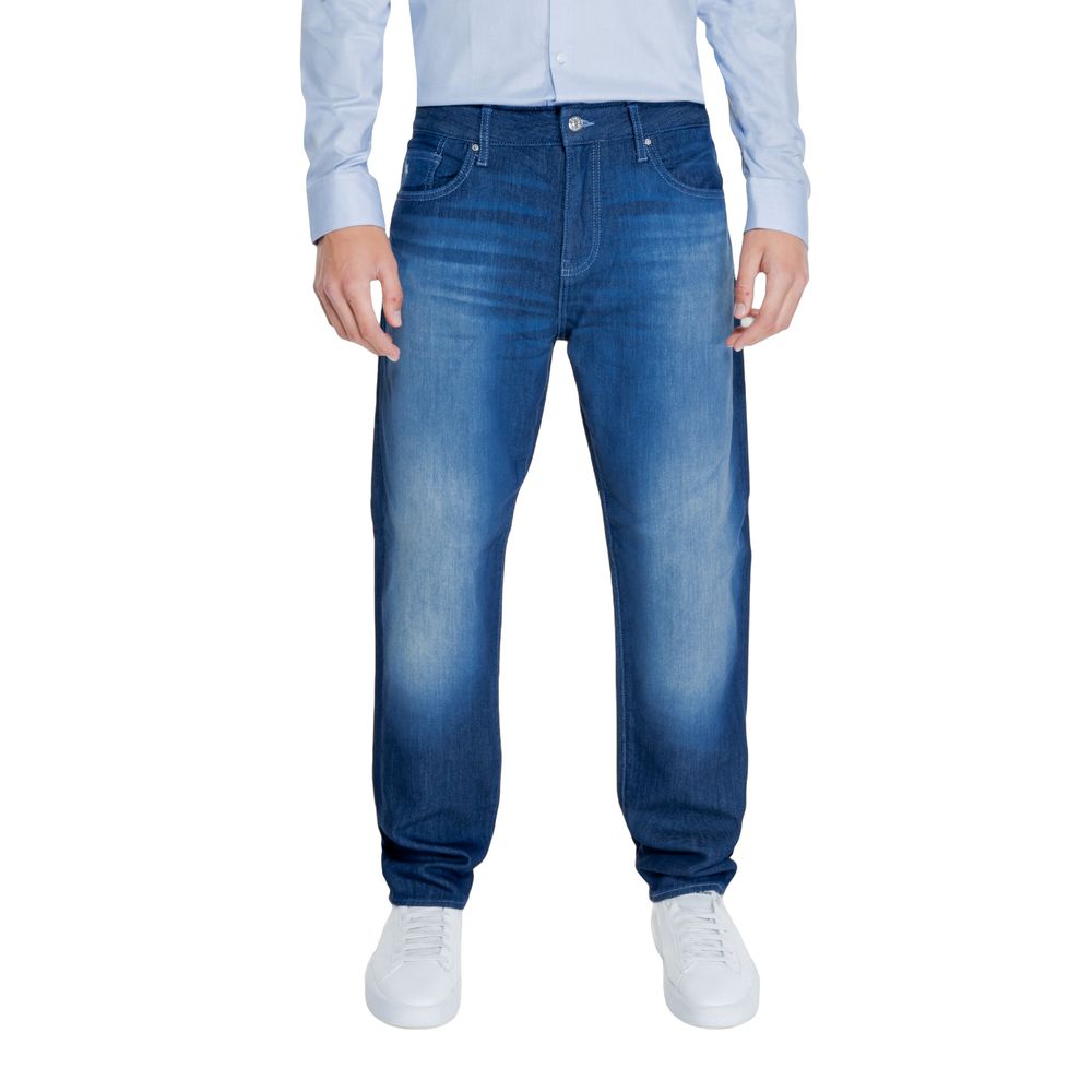 Armani Exchange Blue Cotton Jeans for Effortless Elegance