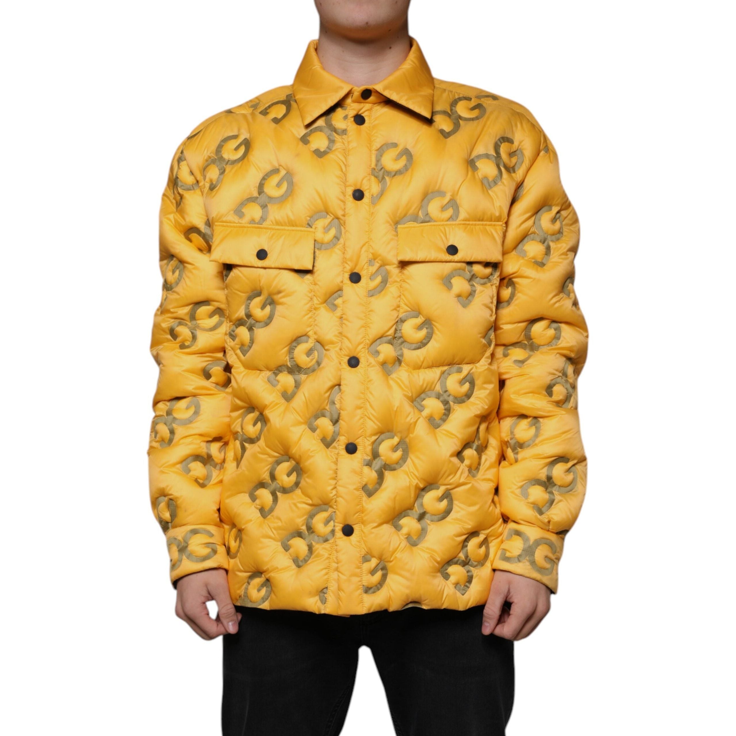 Dolce & Gabbana Yellow Nylon Padded Blouson Jacket