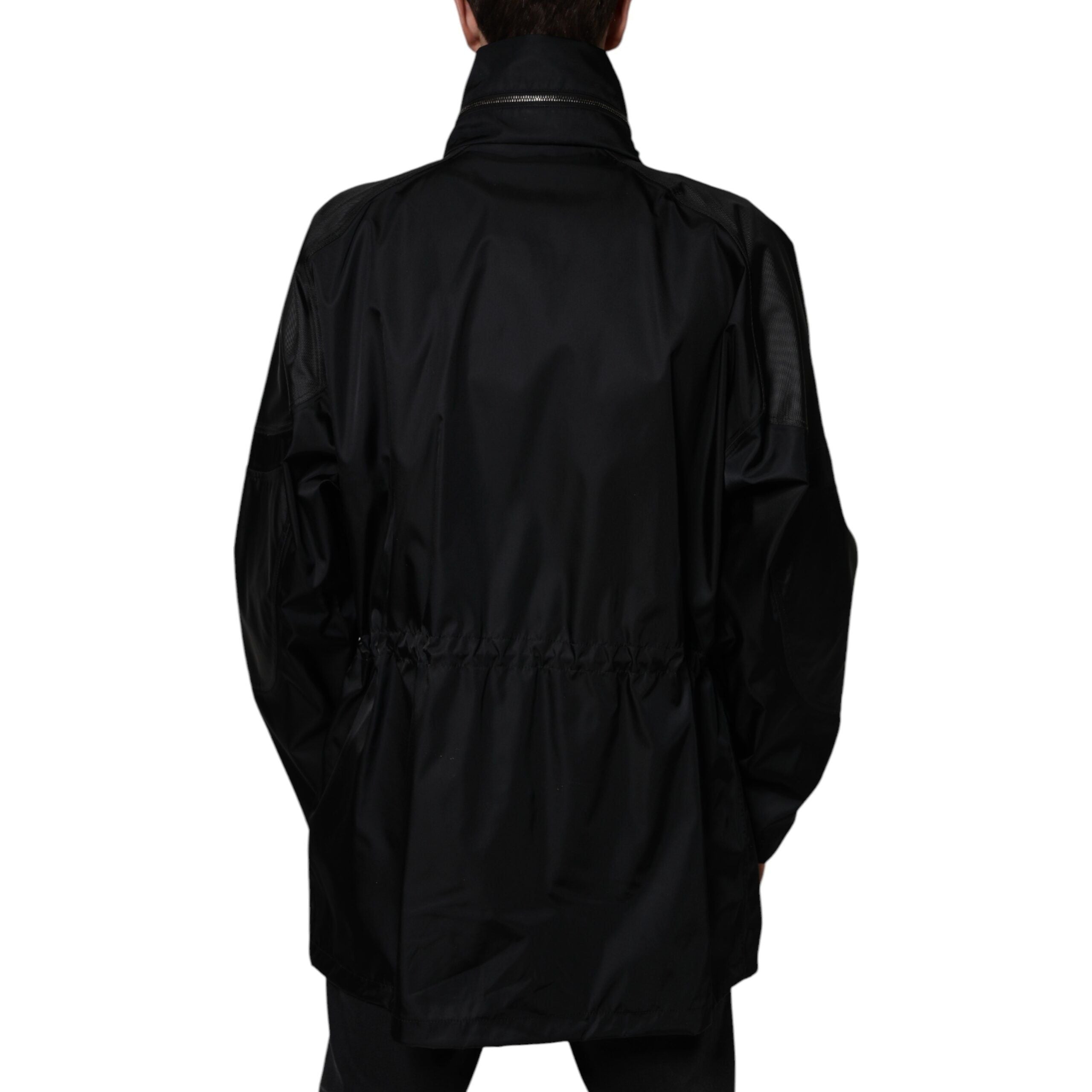 Dolce & Gabbana Black Nylon Winter Parka Coat Jacket