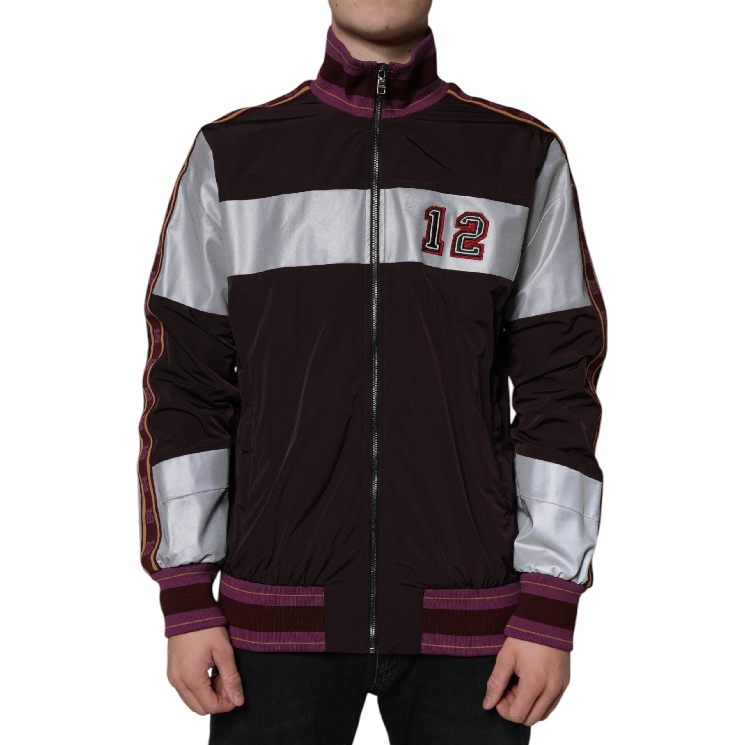 Dolce & Gabbana Multicolor Jersey Full Zip Bomber Jacket