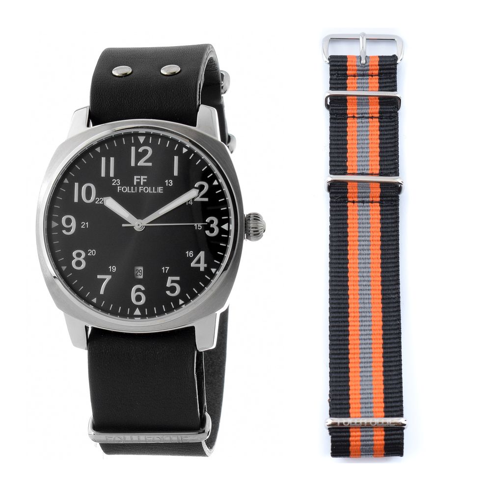 Folli Follie Black Leather Watch - Timeless Luxury Accessory