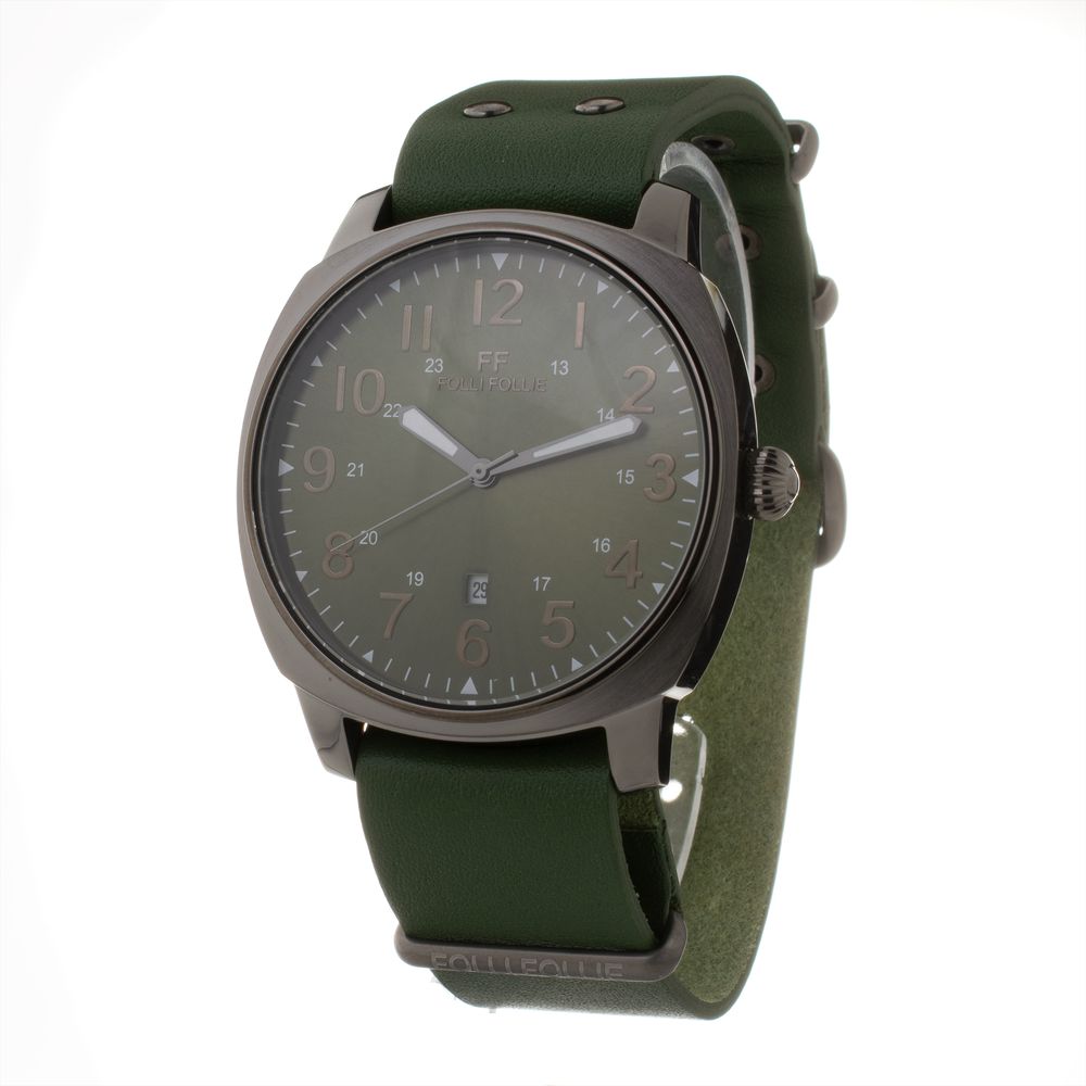 Folli Follie Green Leather Watch with Elegant Design